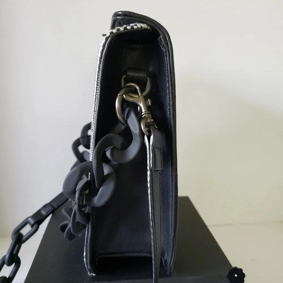 Pixie Mood Womans Black/White Vegan Leather Billie  Crossbody Bag. - Picture 8 of 14